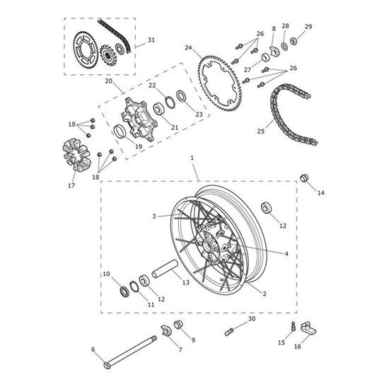 Bild von Adjuster, Rear Wheel, RH