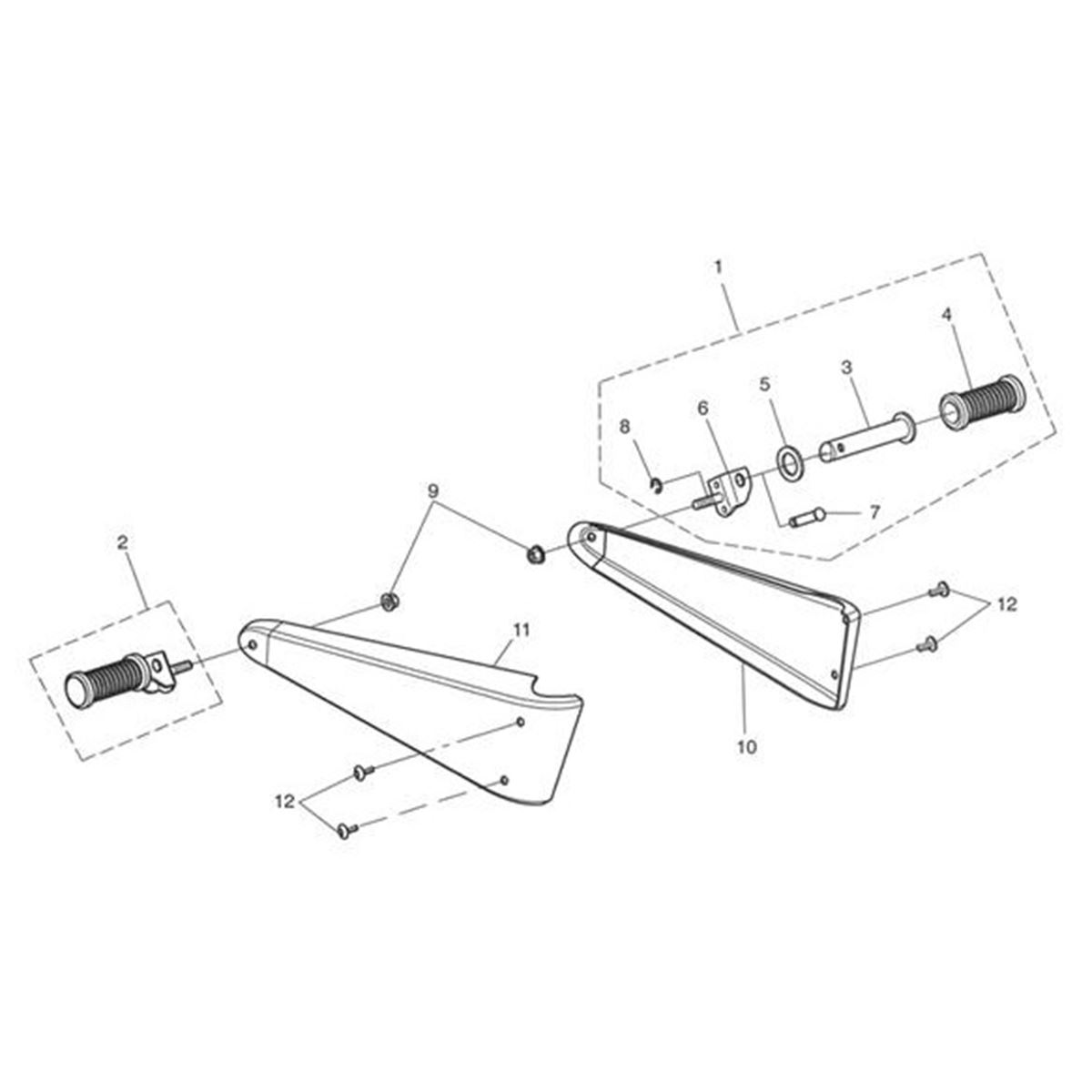 Bild von Assy, Footrest, Rear, LH