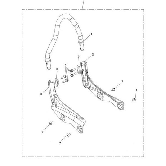 Bild von Bracket, Backrest, Pillion, LH