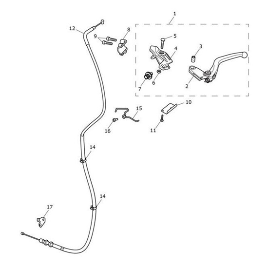 Bild von Bracket, Clutch Cable Clip