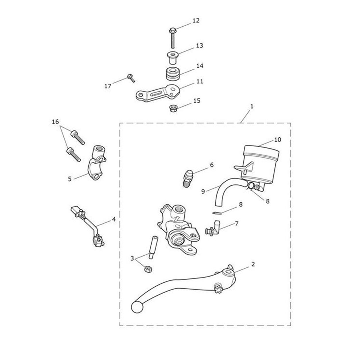 Bild von Bracket, Front M/Cyl Reservoir, Blk