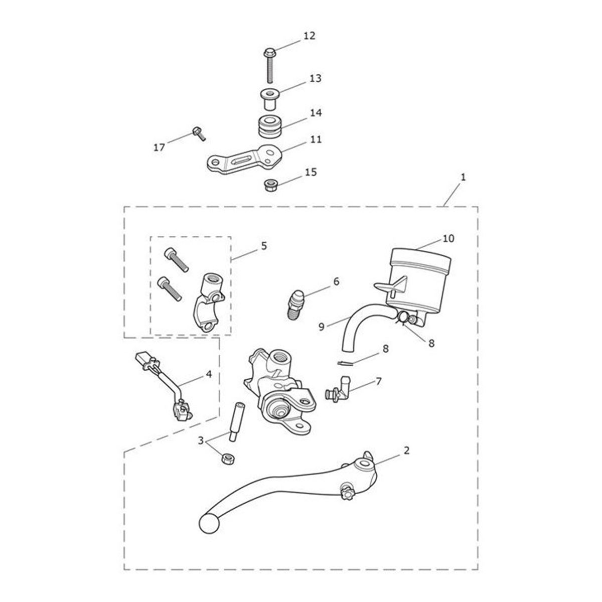 Bild von Bracket, Front M/Cyl Reservoir, Blk