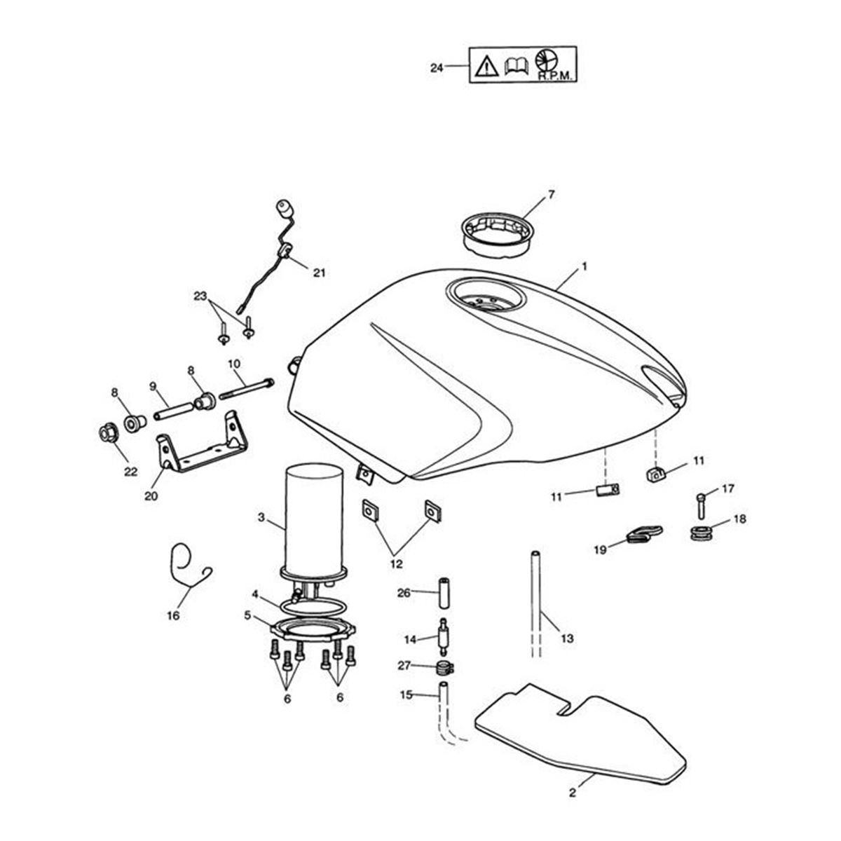 Bild von Bracket, Fuel Tank, Rear