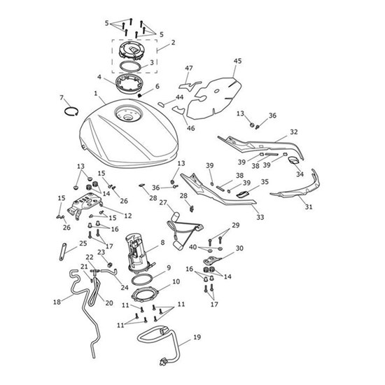 Bild von Bracket, Fuel Tank, Rear