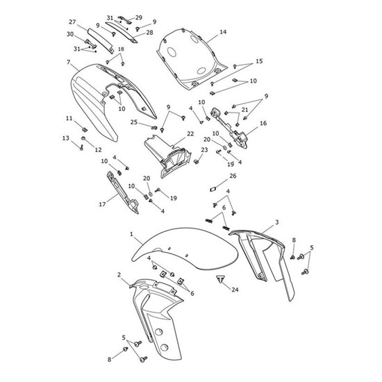 Bild von Bracket, Mudguard, Front, LH, Sapphire Black