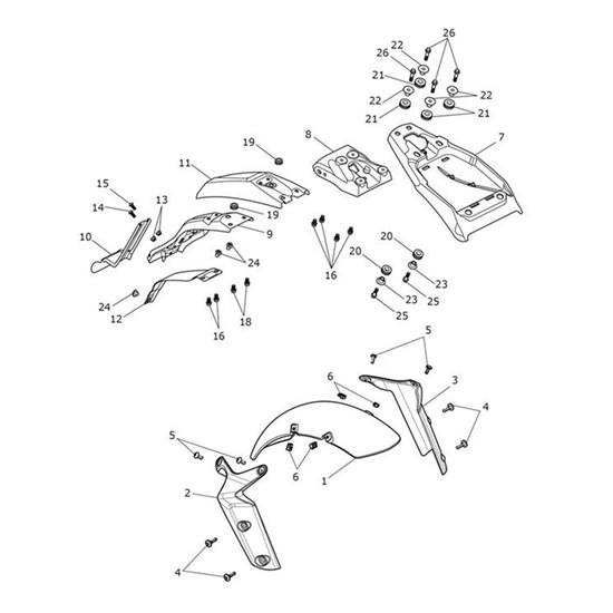 Bild von Bracket, Mudguard, RH