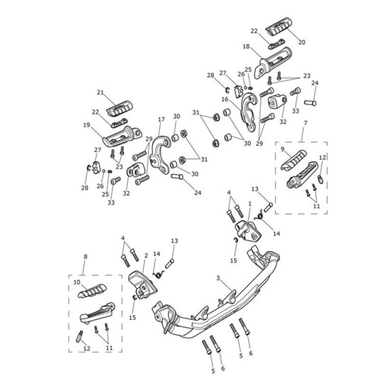 Bild von Bracket, Pillion Footrest, LH