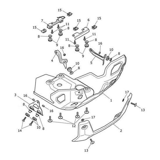 Bild von Bracket, Upper, RH, Sumpguard