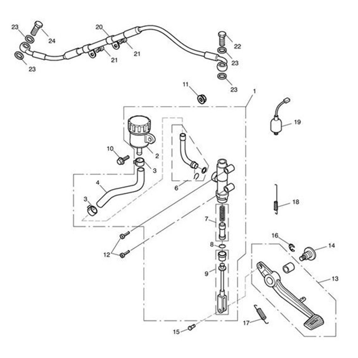 Bild von Braided Rear Brake Hose