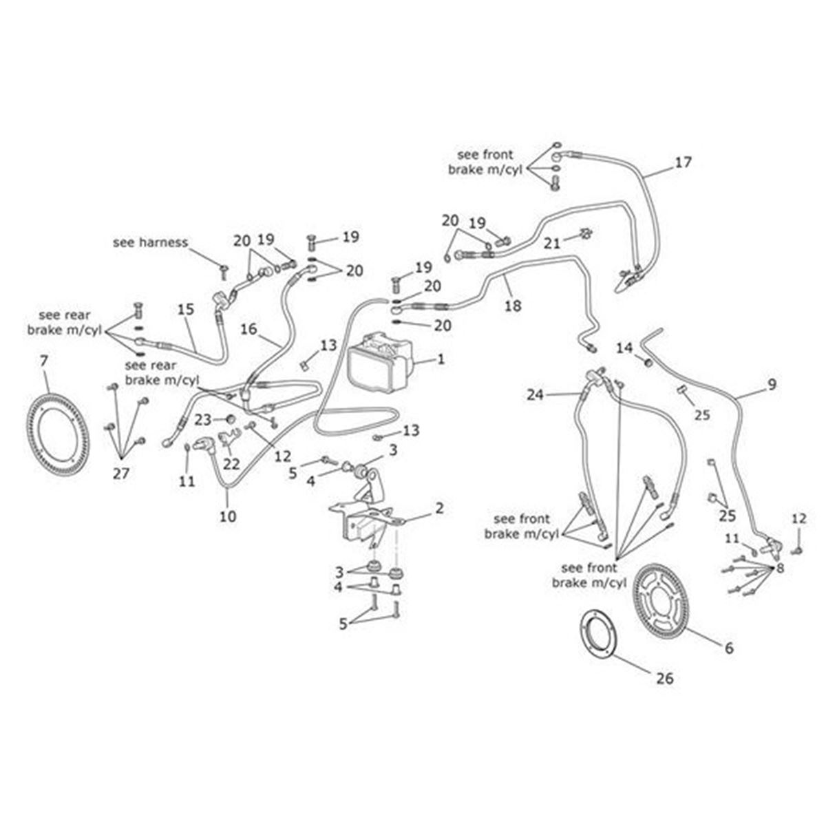 Bild von Brake Hose, Front Calipers, ABS