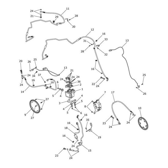 Bild von Brake Line, Front, Modulator to Caliper