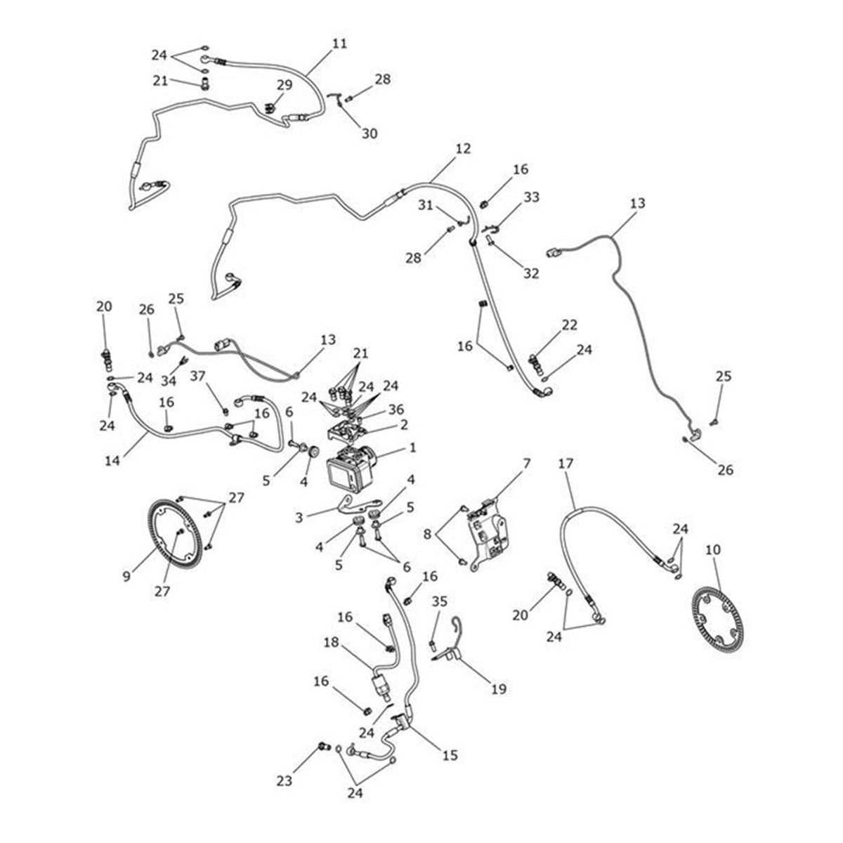 Bild von Brake Line, Front M/Cyl to Modulator