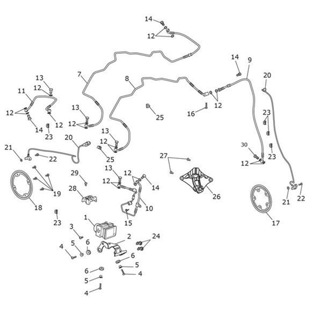 Bild von Brake Line, Headstock to Caliper, Front