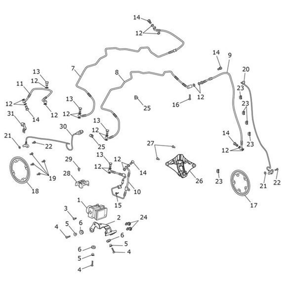 Bild von Brake Line, Headstock to Caliper