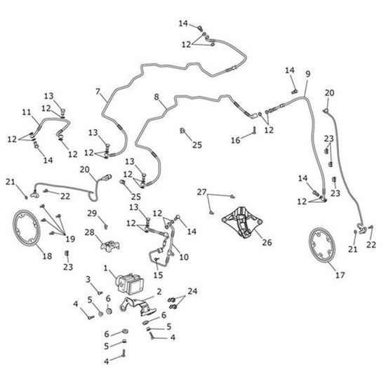 Bild von Brake Line, M/Cyl to Modulator, Front