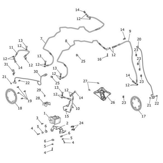 Bild von Brake Line, M/Cyl to Modulator, Front