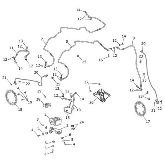 Bild von Brake Line, M/Cyl to Modulator, Front