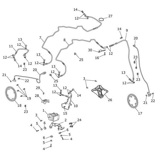 Bild von Brake Line, M/Cyl to Modulator, Front