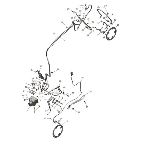 Bild von Brake Line, M/Cyl to Modulator, Front