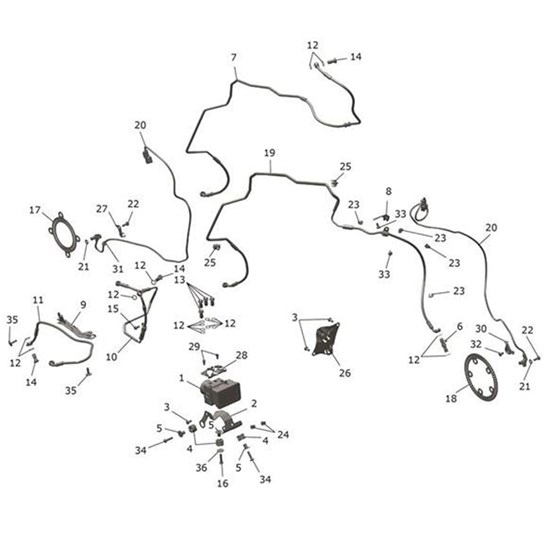 Bild von Brake Line, M/Cyl to Modulator, Front