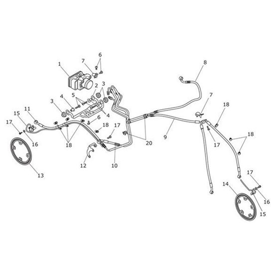 Bild von Brake Line, Modulator to Front M/Cyl