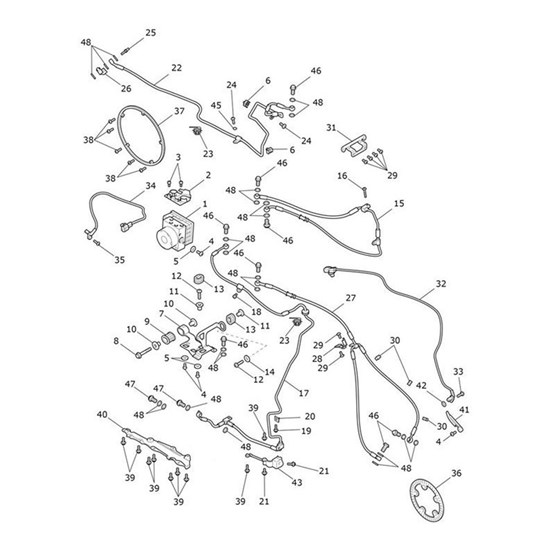 Bild von Brake Line, Rear M/Cyl to Modulator, Frw