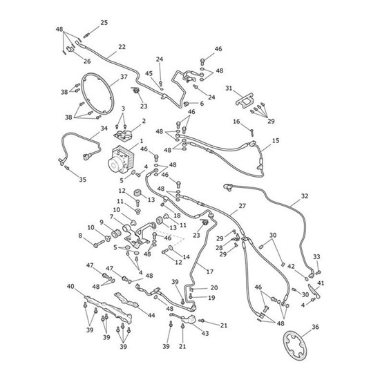 Bild von Brake Line, Rear M/Cyl to Modulator, Frw