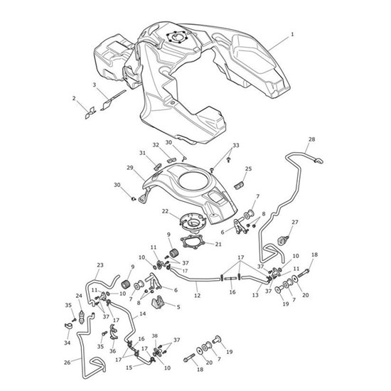 Bild von Bung, Tank Cover, Rear, RH