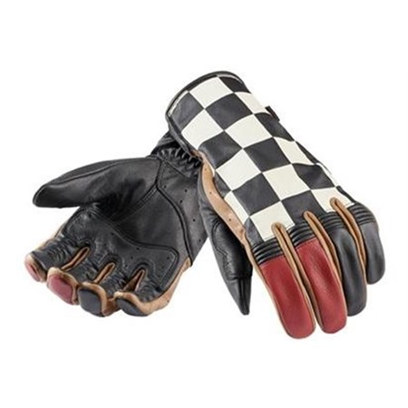 Bild von CHECKERBOARD GLOVE - BLACK / RED / BONE / GOLD