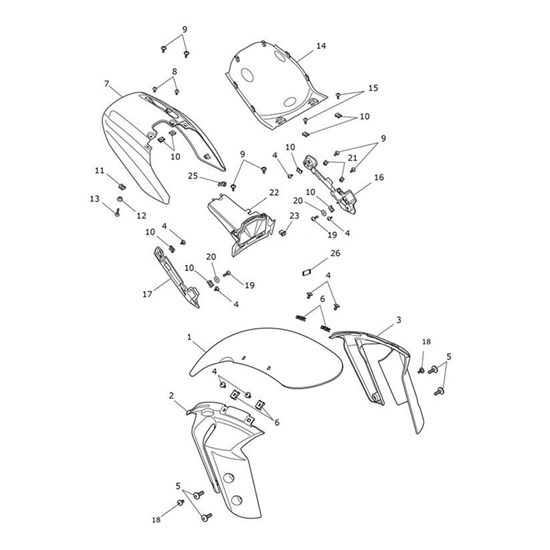 Bild von Carrier, Rear Mudguard, Mldg, LH