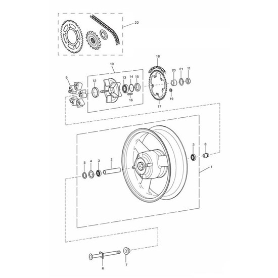 Bild von Chain & Sprocket Kit, 108/43/19