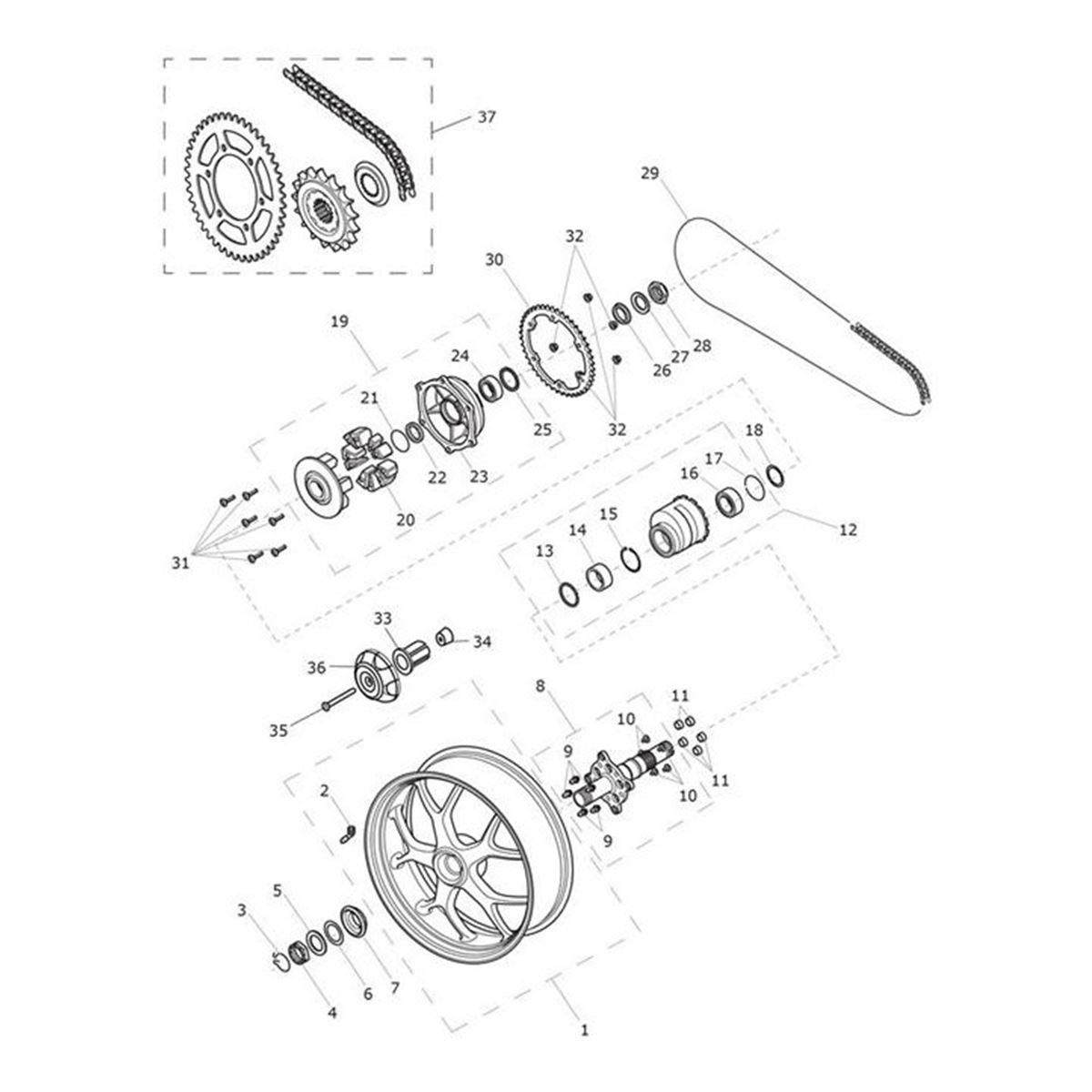 Bild von Chain & Sprocket Kit, 120/45/18