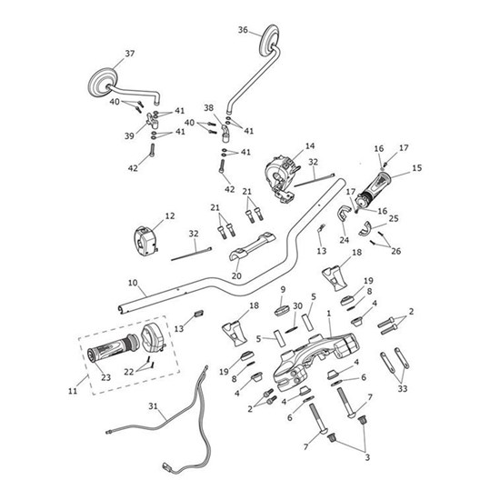 Bild von Clamp, Handlebar Upper, Etched