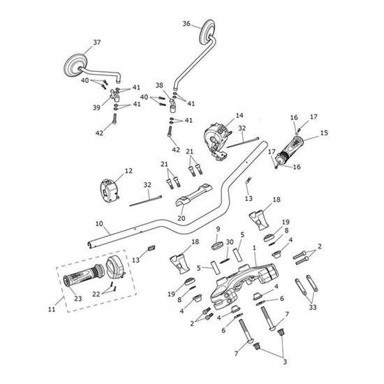 Bild von Clamp, Handlebar Upper, Etched