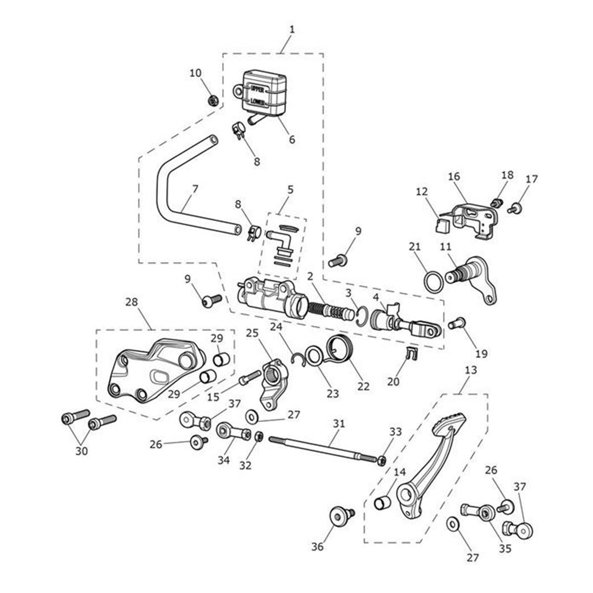 Bild von Clamp, Rear Brake M/Cyl, Fwd