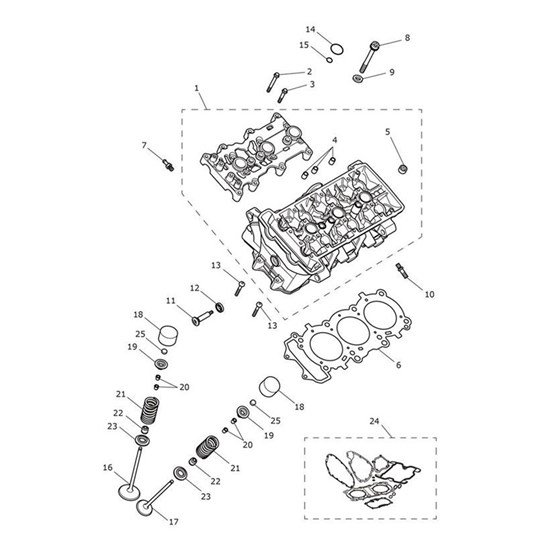 Bild von Cyl Head, 3 Cyl, M/C, SAI, Black