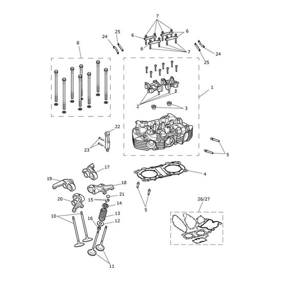 Bild von Cylinder Head, 2 Cyl, 97.6, M/C