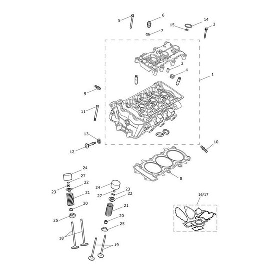 Bild von Cylinder Head, 3 Cyl, M/C, SAI, Black