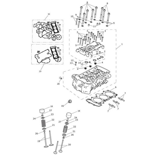 Bild von Cylinder Head, Machined, SAI, Crinkle Black