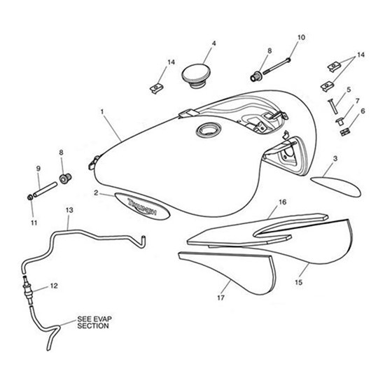 Bild von Decal, Blue, Fuel Tank, RH