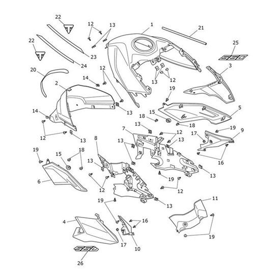 Bild von Decal, Fairing Upper, LH, White