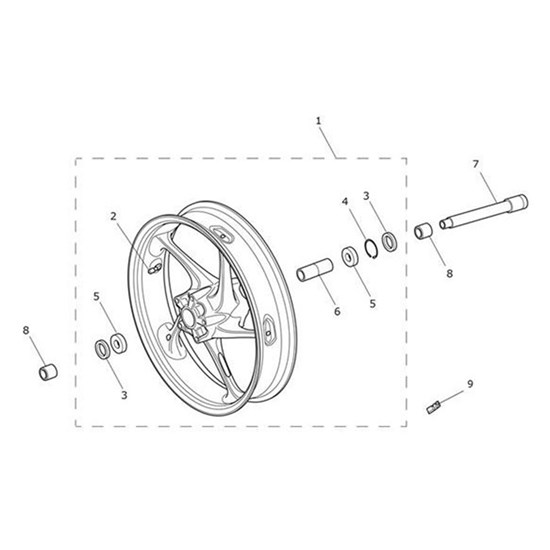 Bild von Decal, Front Wheel, Jet Blk, 765