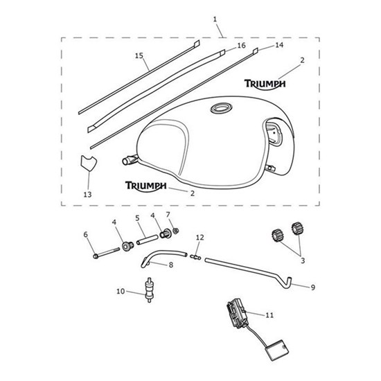 Bild von Decal, Fuel Tank, Arch Stripe