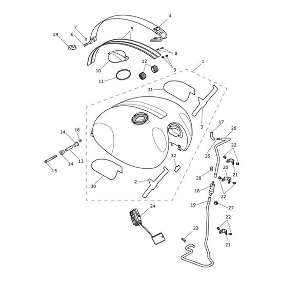 Bild von Decal, Fuel Tank, Brushed, LH