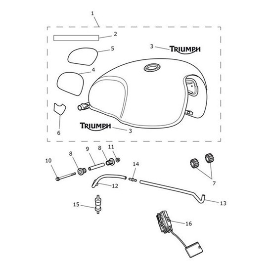 Bild von Decal, Fuel Tank, Gold