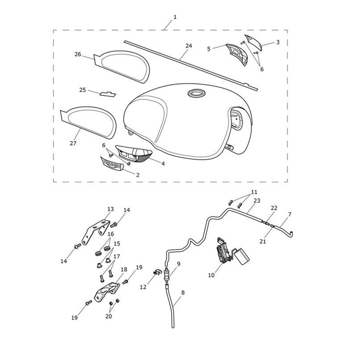 Bild von Decal, Fuel Tank, Goldline