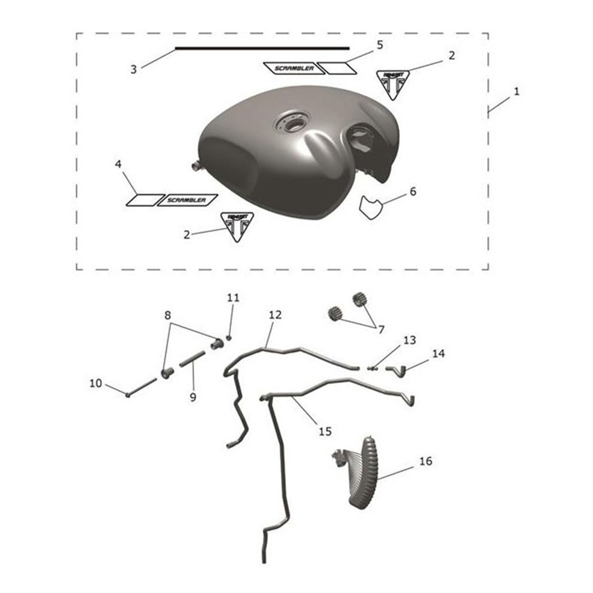 Bild von Decal, Fuel Tank, LH, Aluminium Slv
