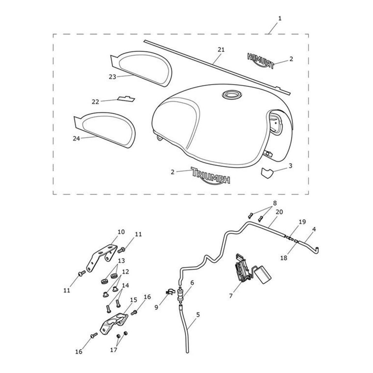 Bild von Decal, Fuel Tank, Line, Red