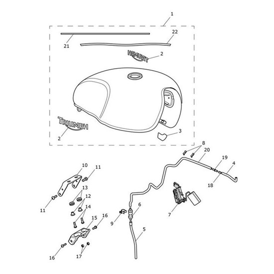 Bild von Decal, Fuel Tank, Pinstripe, Graphite