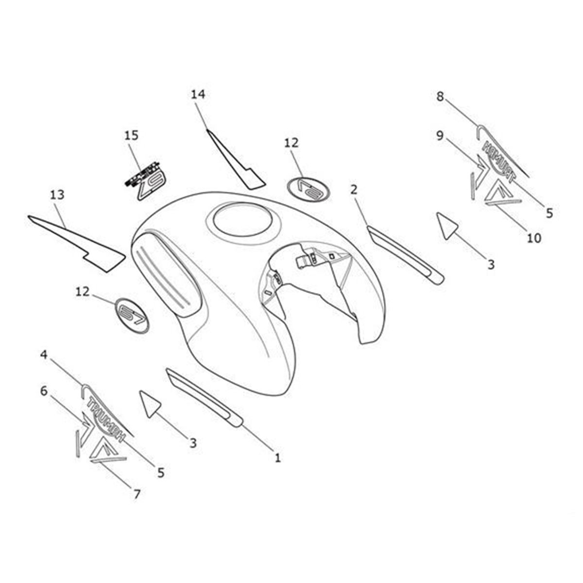 Bild von Decal, Fuel Tank, Triumph